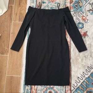 Eliza J black off the shoulder long sleeve dress